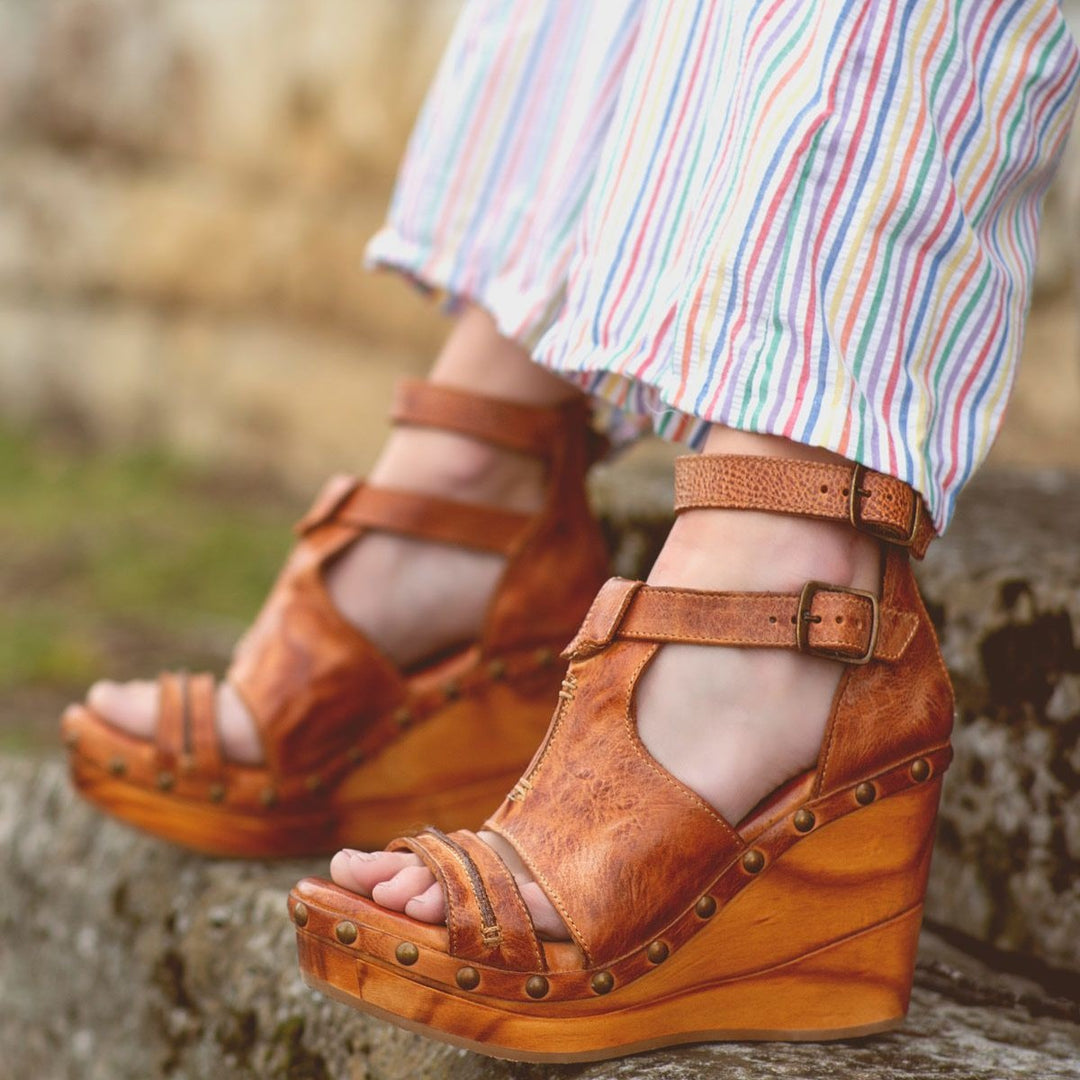 Bed Stu Princess Pecan Women's Wedge Sandal F399029