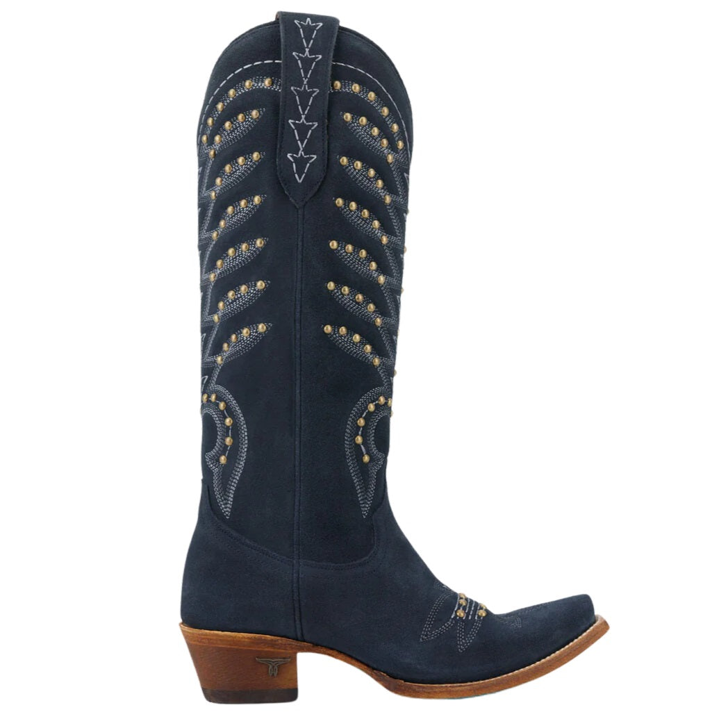 Lane Squash Blossom Stud Navy Suede Woman's Boot LB0530C