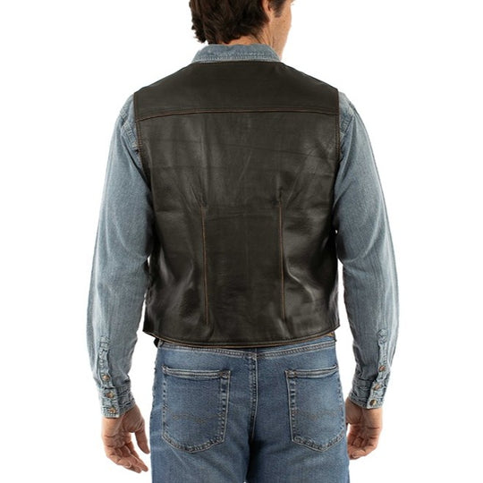 Scully Chocolate Leather Men's Vest 2111-259