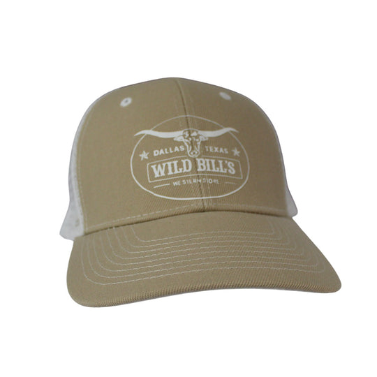 WB Tan White Patch Trucker Hat