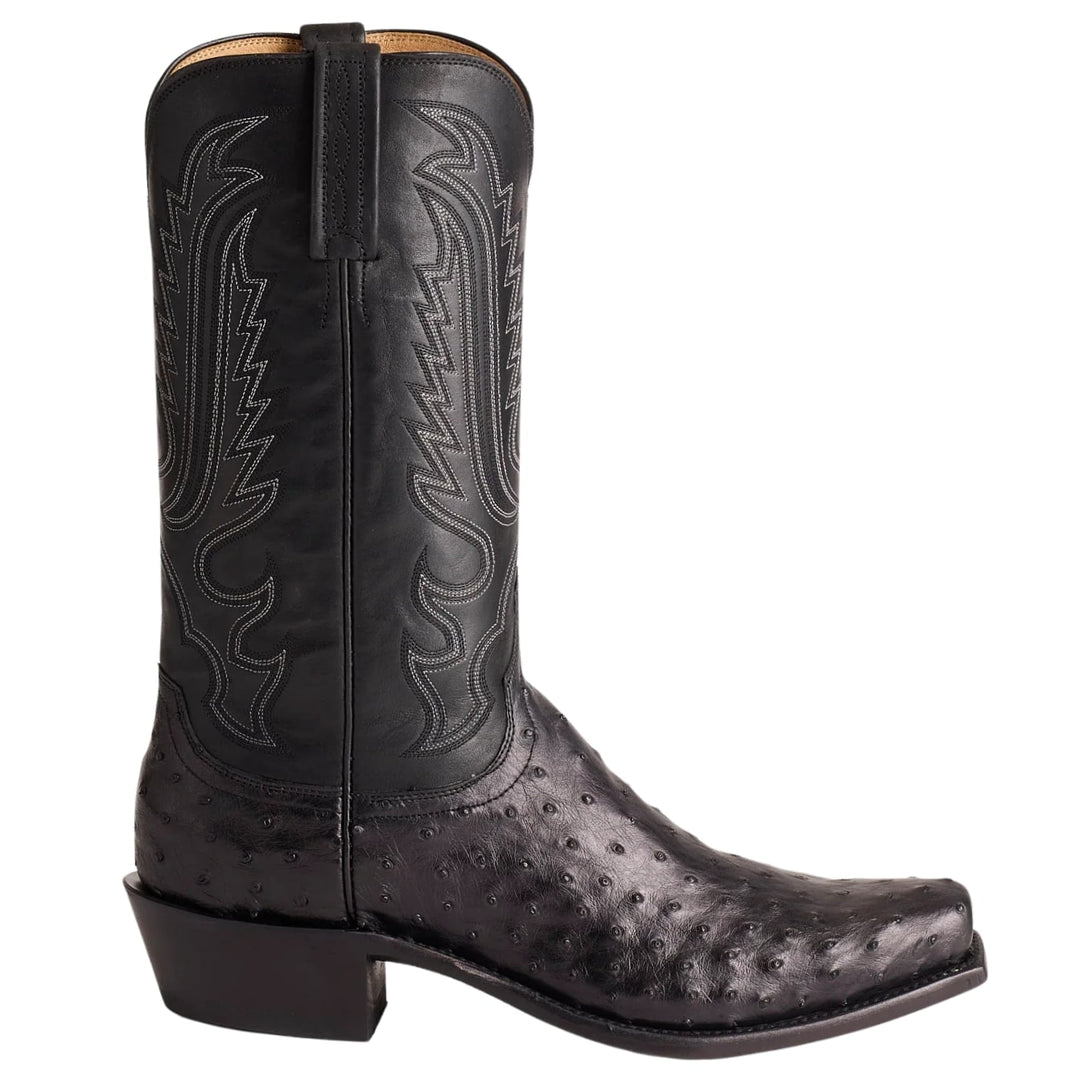 Lucchese Luke Black FQ Ostrich Men's Boot N1155
