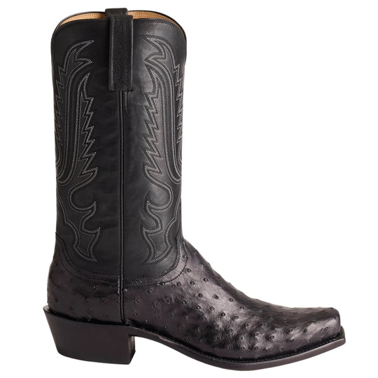 Lucchese Luke Black FQ Ostrich Men's Boot N1155