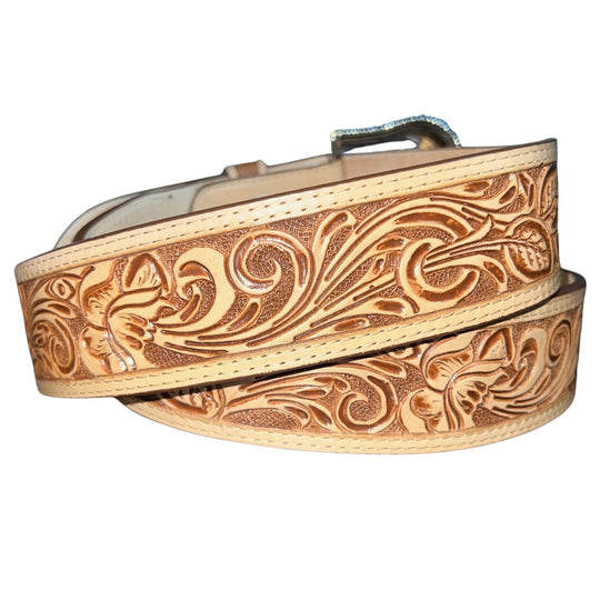 Jaac Arnold Signature Tooled Cream Belt 8195