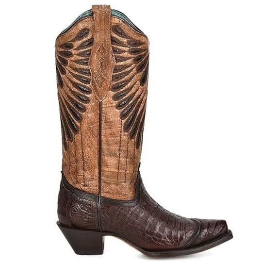 Corral Brown Caiman Embroidery Women's Boot A4184