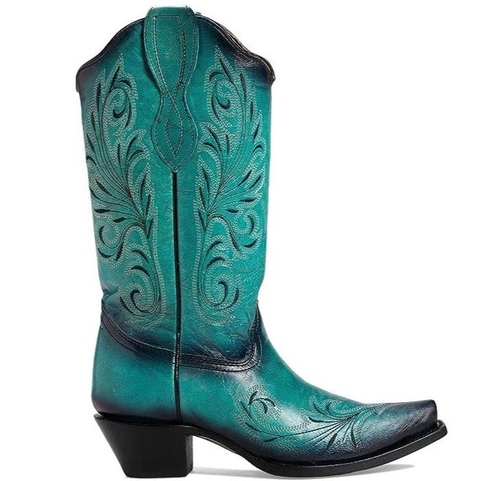 Circle G Black and Turquoise Women's Boot L2076