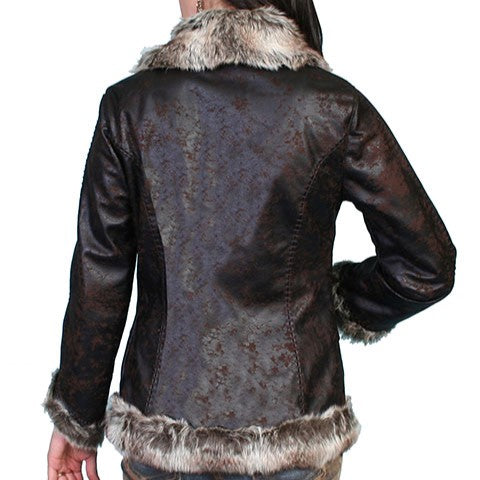 Scully Faux Fur Dark Brown Women's Jacket 8013