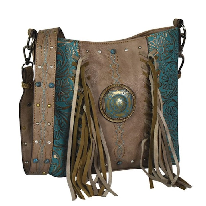 Turquoise Concho Montana West Black Conceal Tote & Wallet | My Wyo Designs