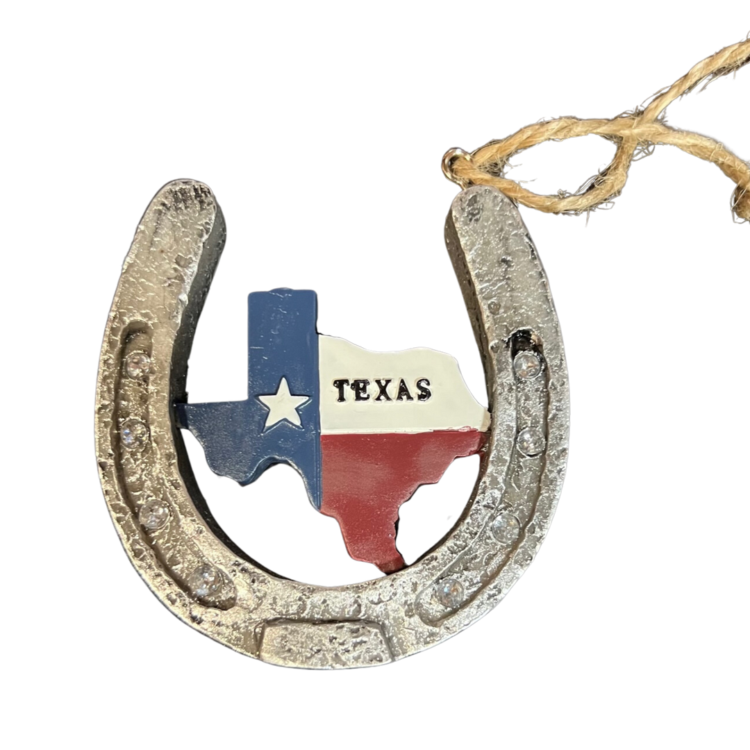JT Giftware Lucky Horseshoe Texas State Ornament TX80023