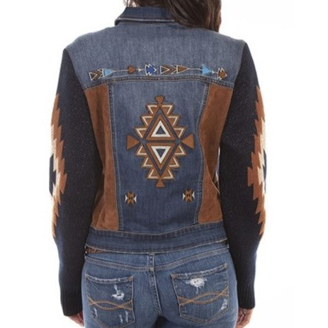 Scully Aztec Embroidered Denim Jacket HC639