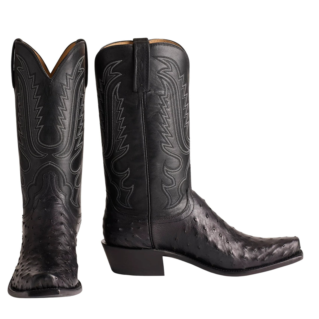 Lucchese Luke Black FQ Ostrich Men's Boot N1155