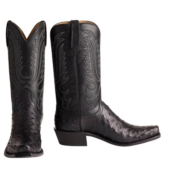 Lucchese Luke Black FQ Ostrich Men's Boot N1155