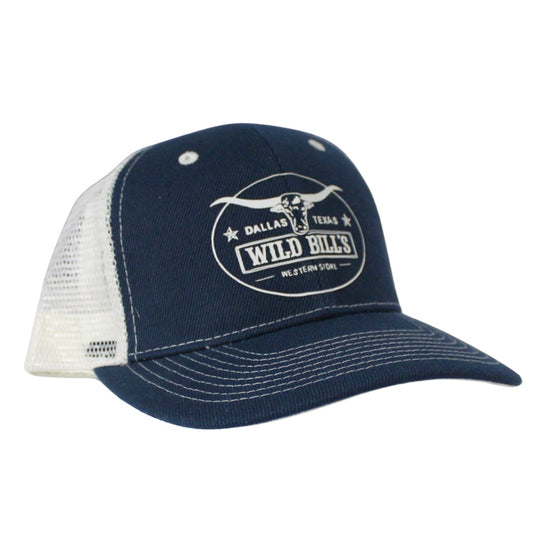 Wild Bill's Blue White Logo Trucker Cap