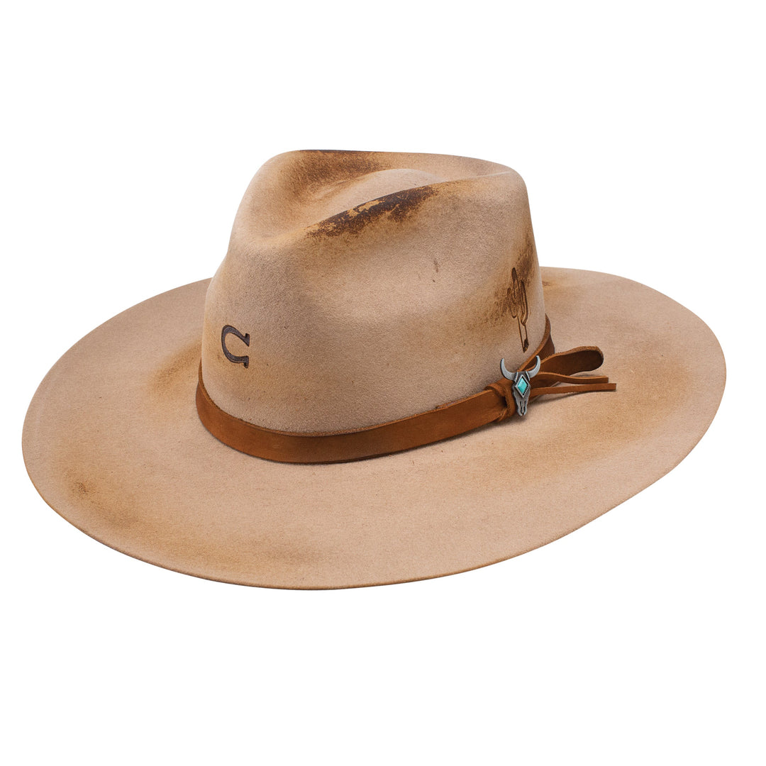 Charlie 1 Horse Lakota Distressed Sand Wool Hat