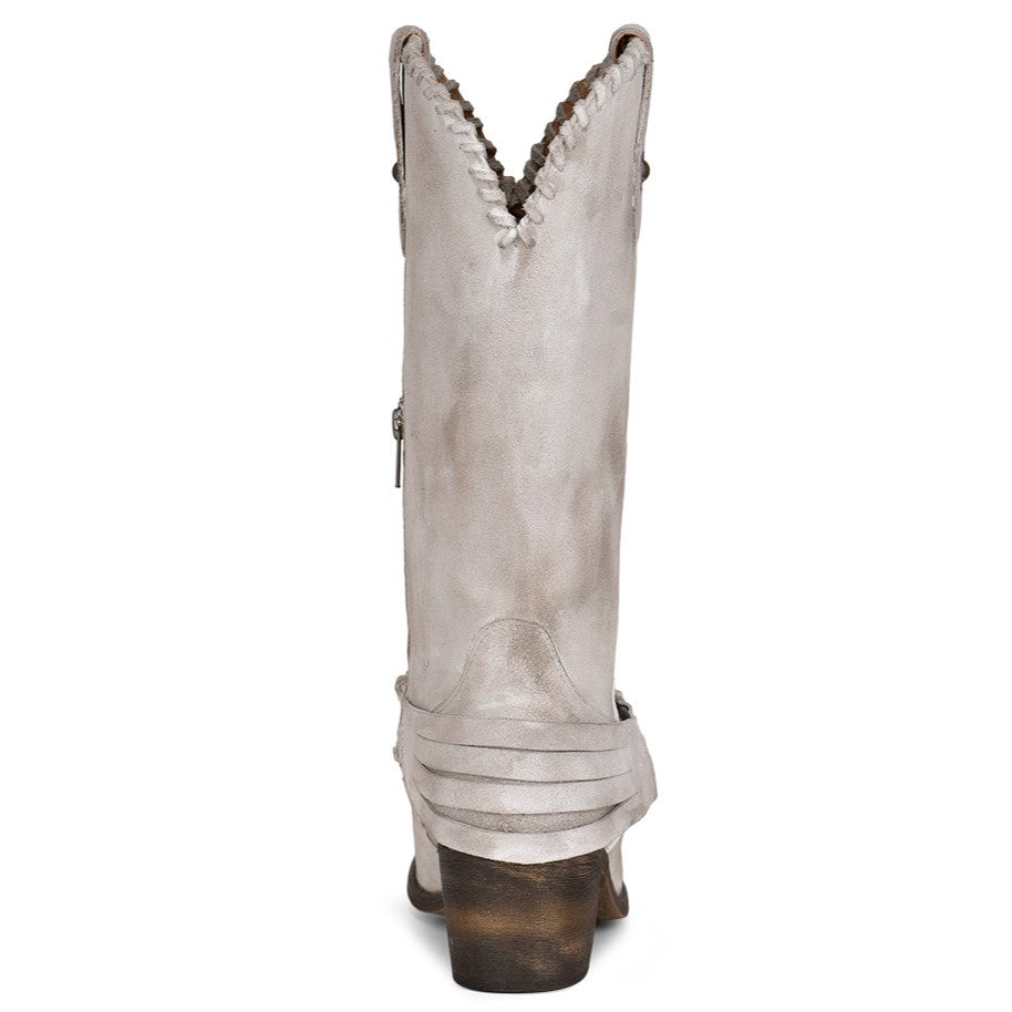 Corral White Distressed Suede Boot Q0207
