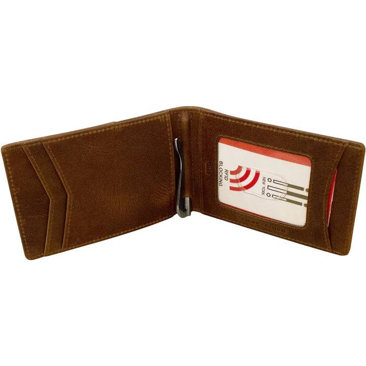 ILI Distressed Brown Bifold Wallet 7219