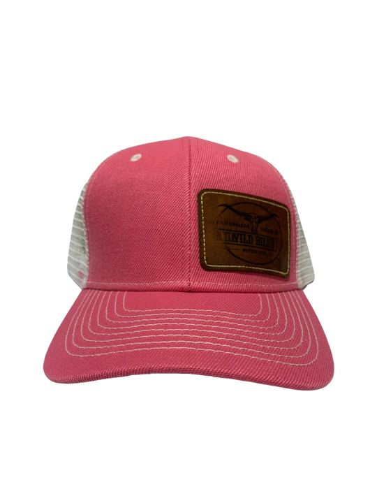 WB Pink White Patch Trucker Cap