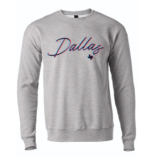 Bullzerk Unisex Grey 3D Dallas Crew Sweater OW-117