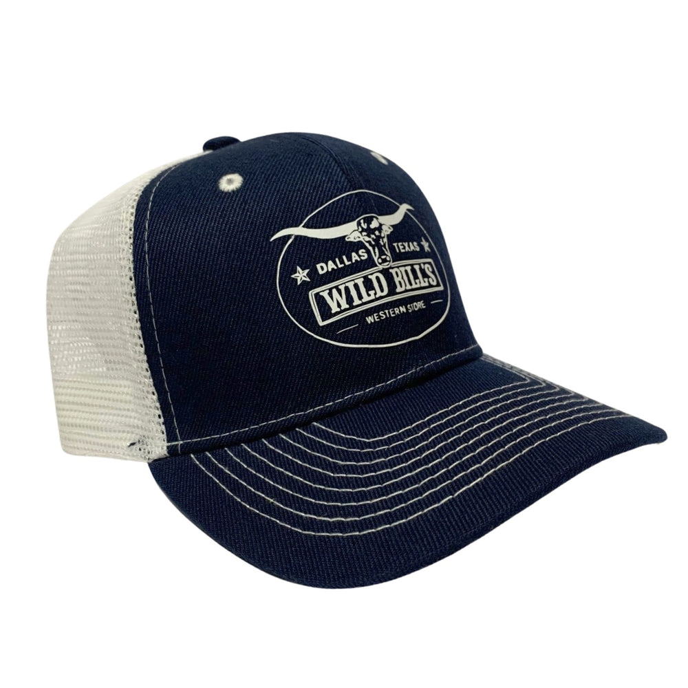 WB Blue White Vinyl Trucker Cap