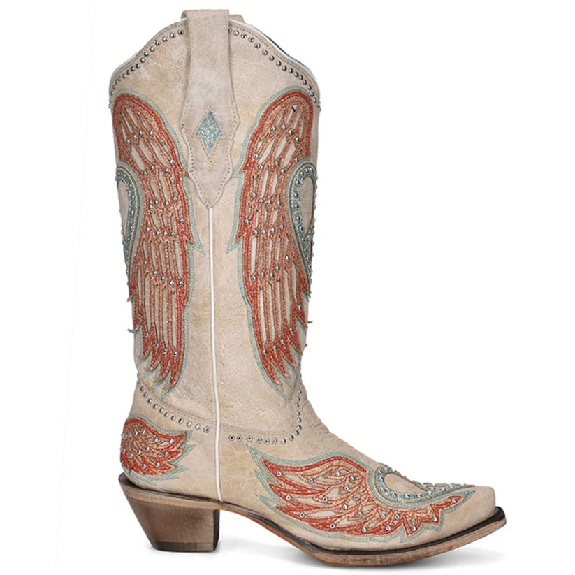 Corral Heart and Wings White Boot A4236