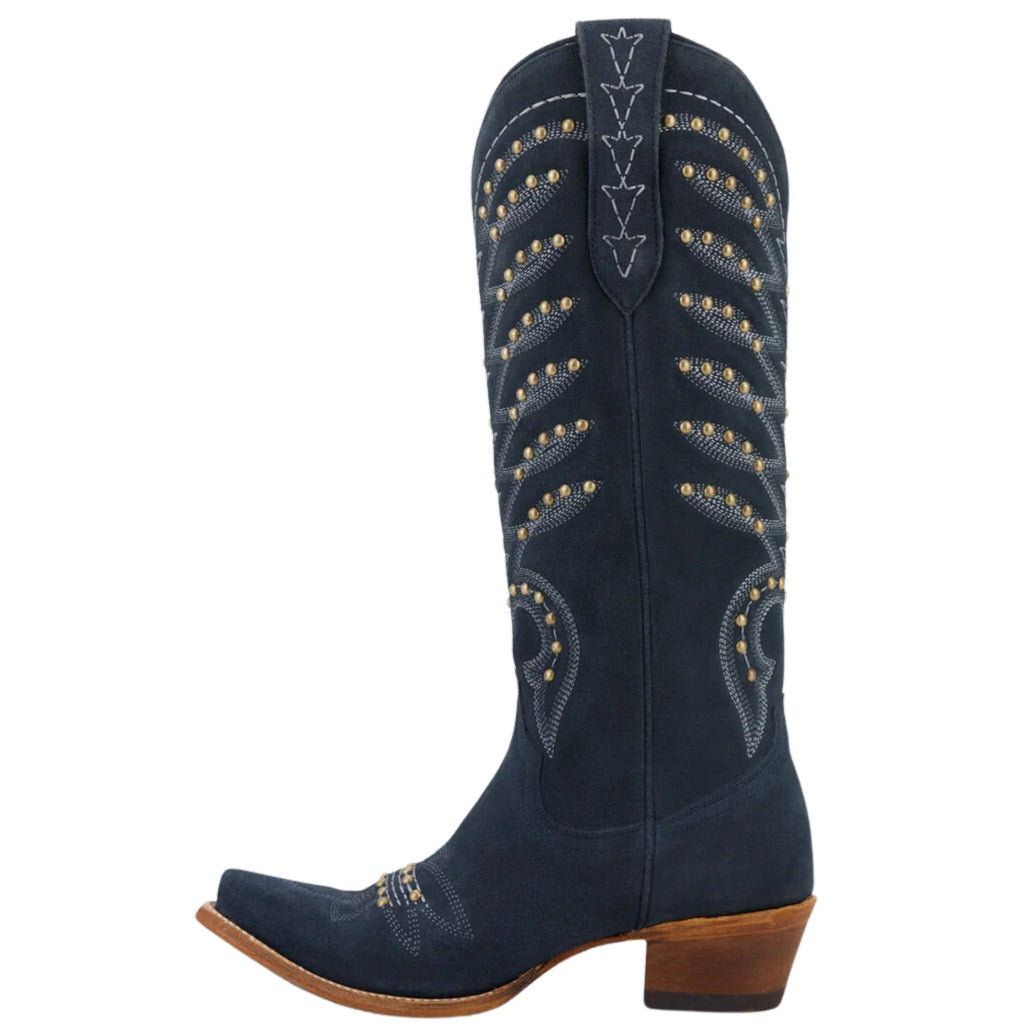 Lane Squash Blossom Stud Navy Suede Woman's Boot LB0530C