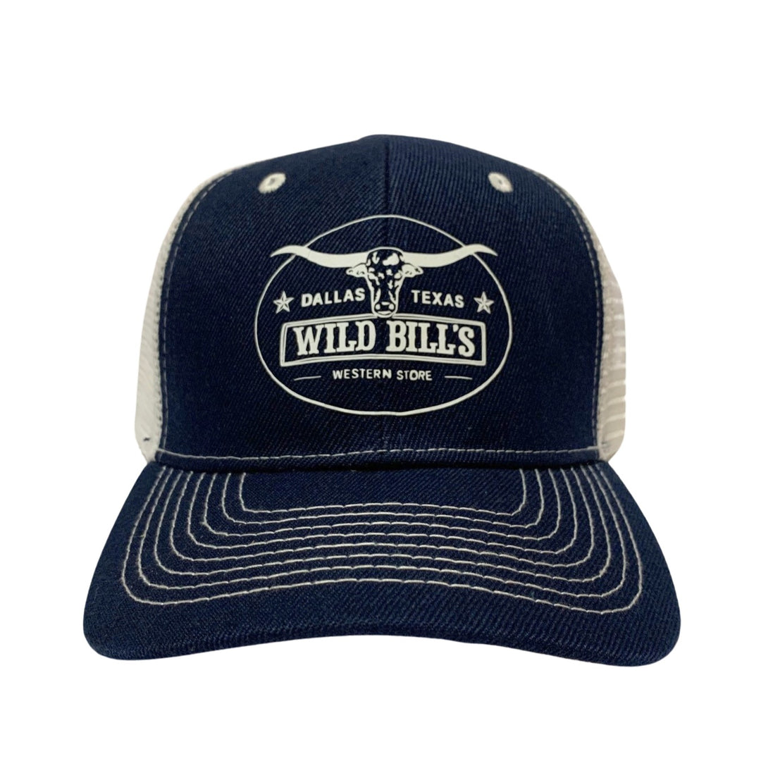 WB Blue White Vinyl Trucker Cap