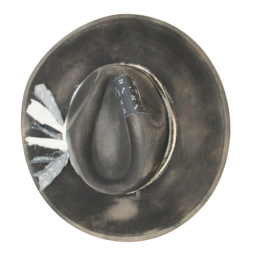 Betsy Simmons Black Fated Wool Flat Brim