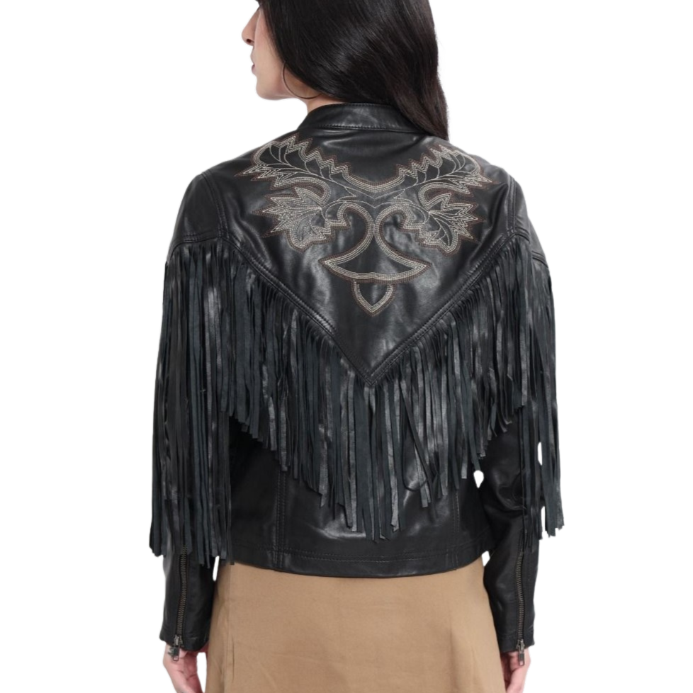 Myra Blackverse Leather Fringe Jacket S-6130