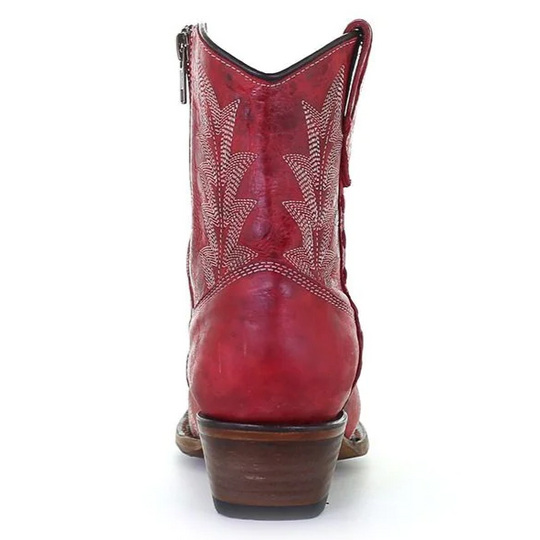 Circle G Red Embroidery Bootie L5704