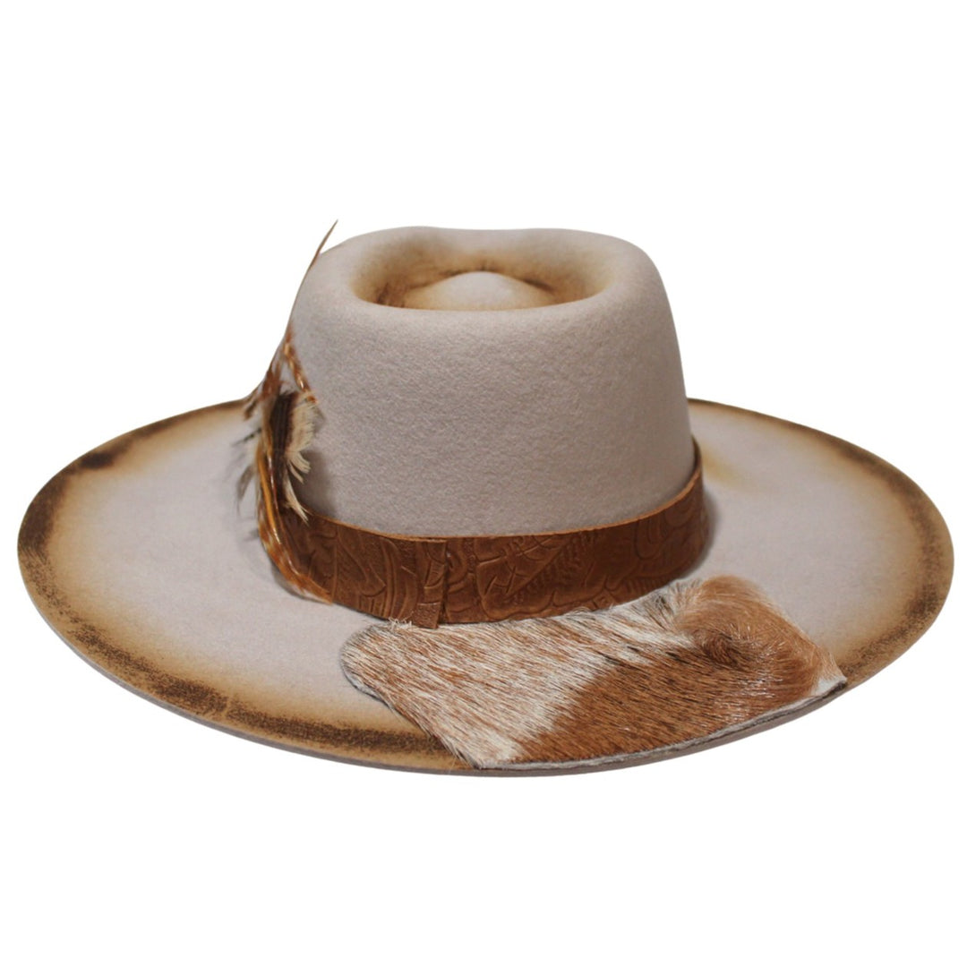 Caimey Fur and Feathers Wool Flat Brim
