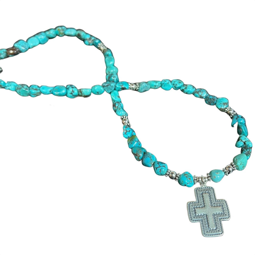 Paige Wallace Turquoise Cross Necklace 337C