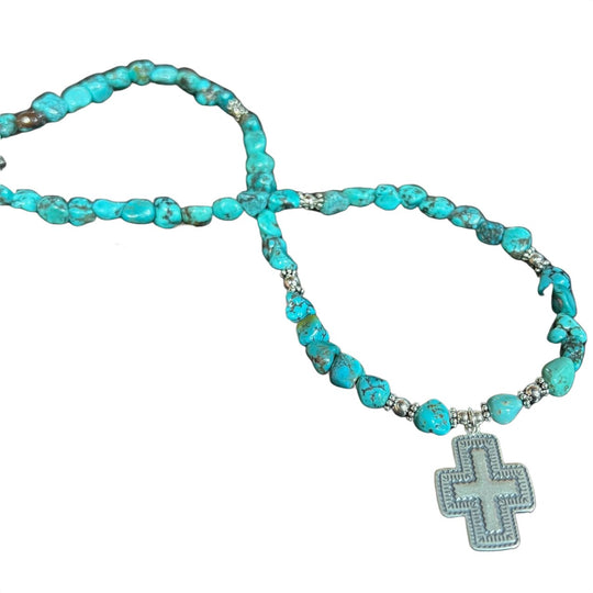 Paige Wallace Turquoise Cross Necklace 337C