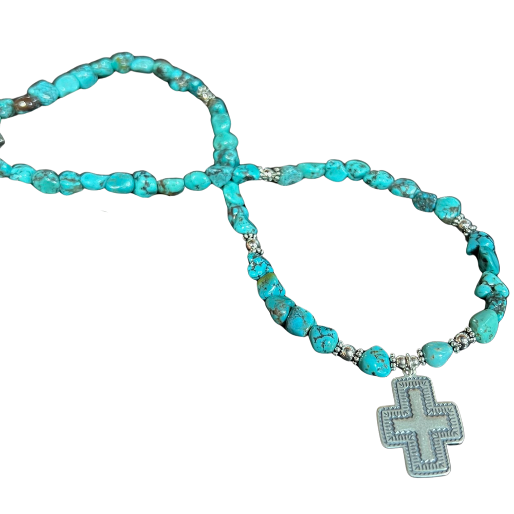 Paige Wallace Turquoise Cross Necklace 337C