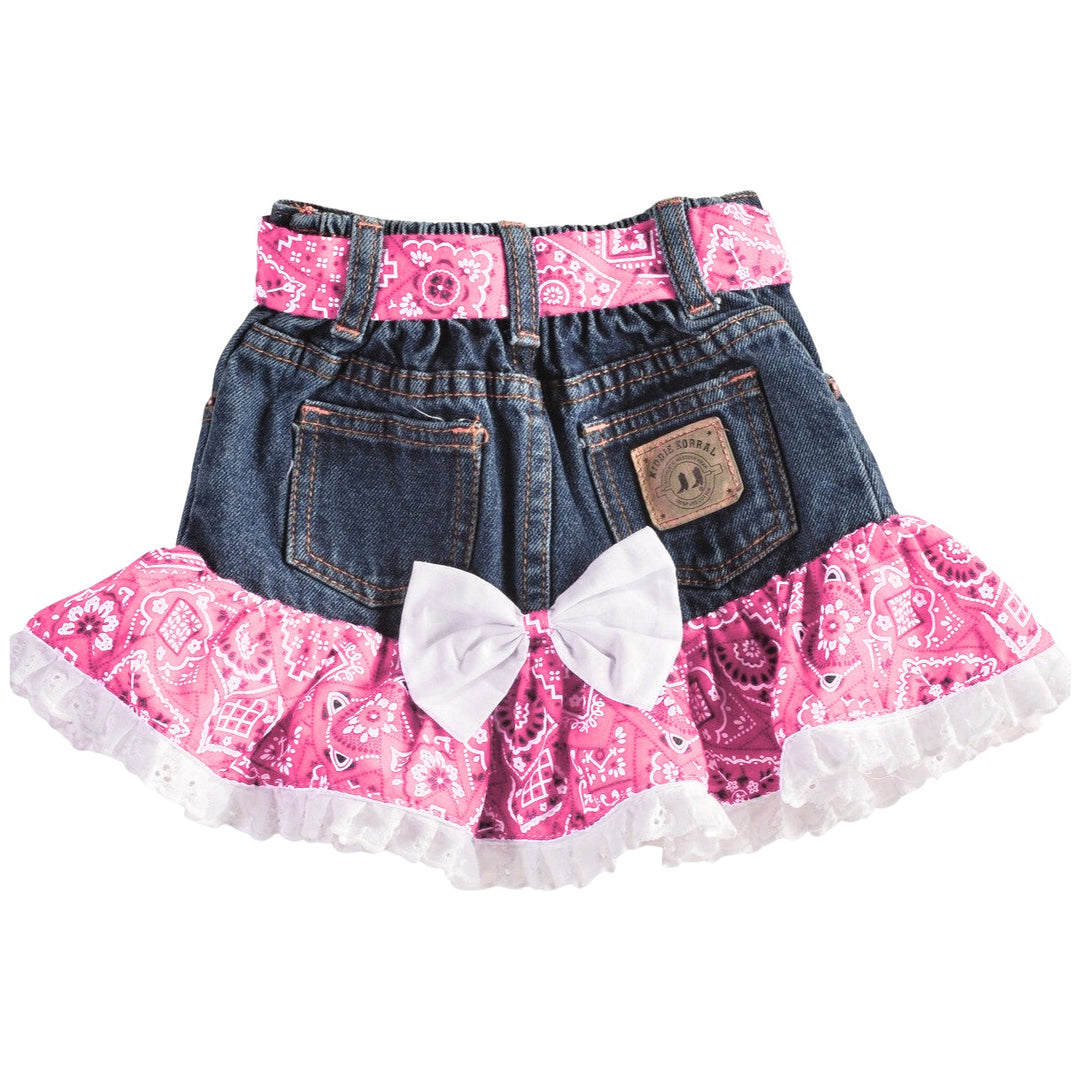 Kiddie Korral Pink Bandana Denim Girl's Set
