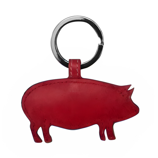 ILI Pig Charm Key Chain Red 6176