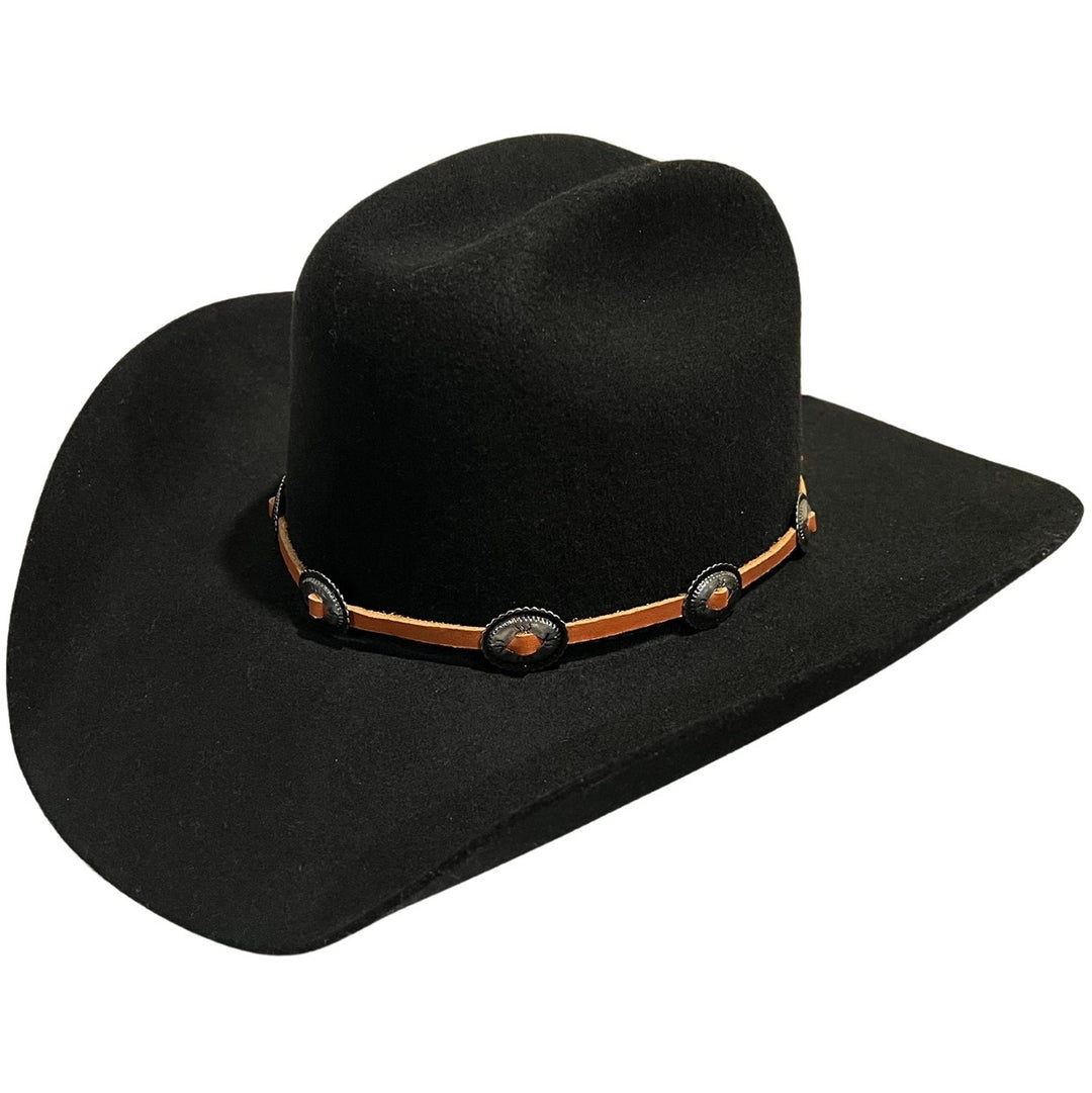 Austin Accent Oval Concho Brown Hatband LC-102A