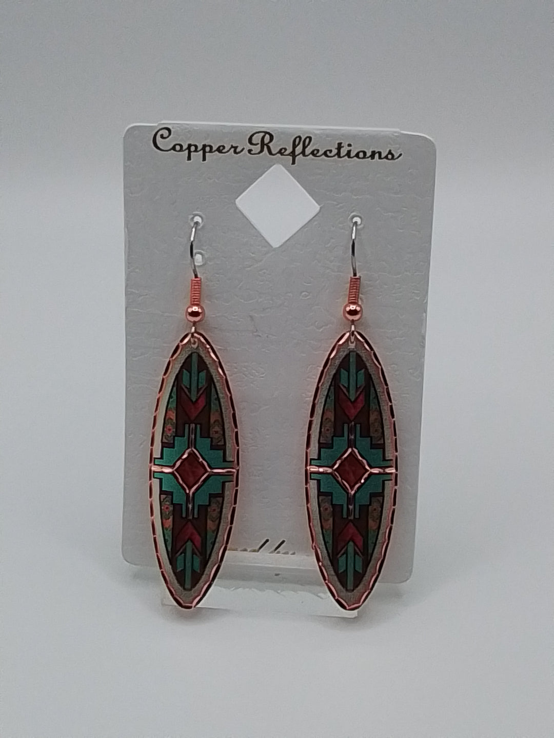 Copper Reflections Teardrop Unique Native American Earrings SJ-14