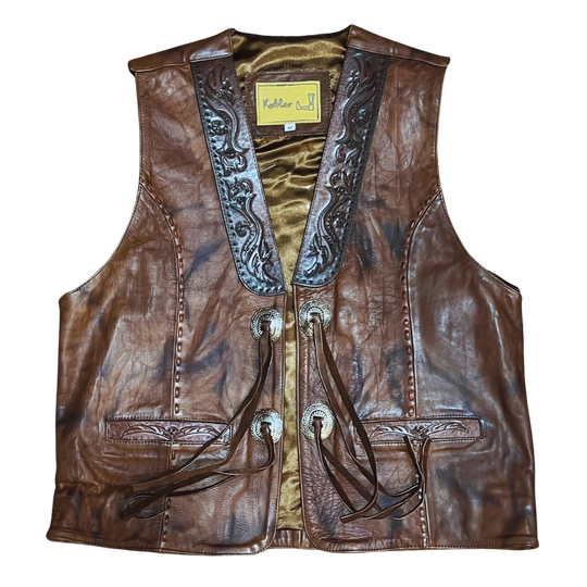 Kobler Carved Acorn Leather Men's Vest