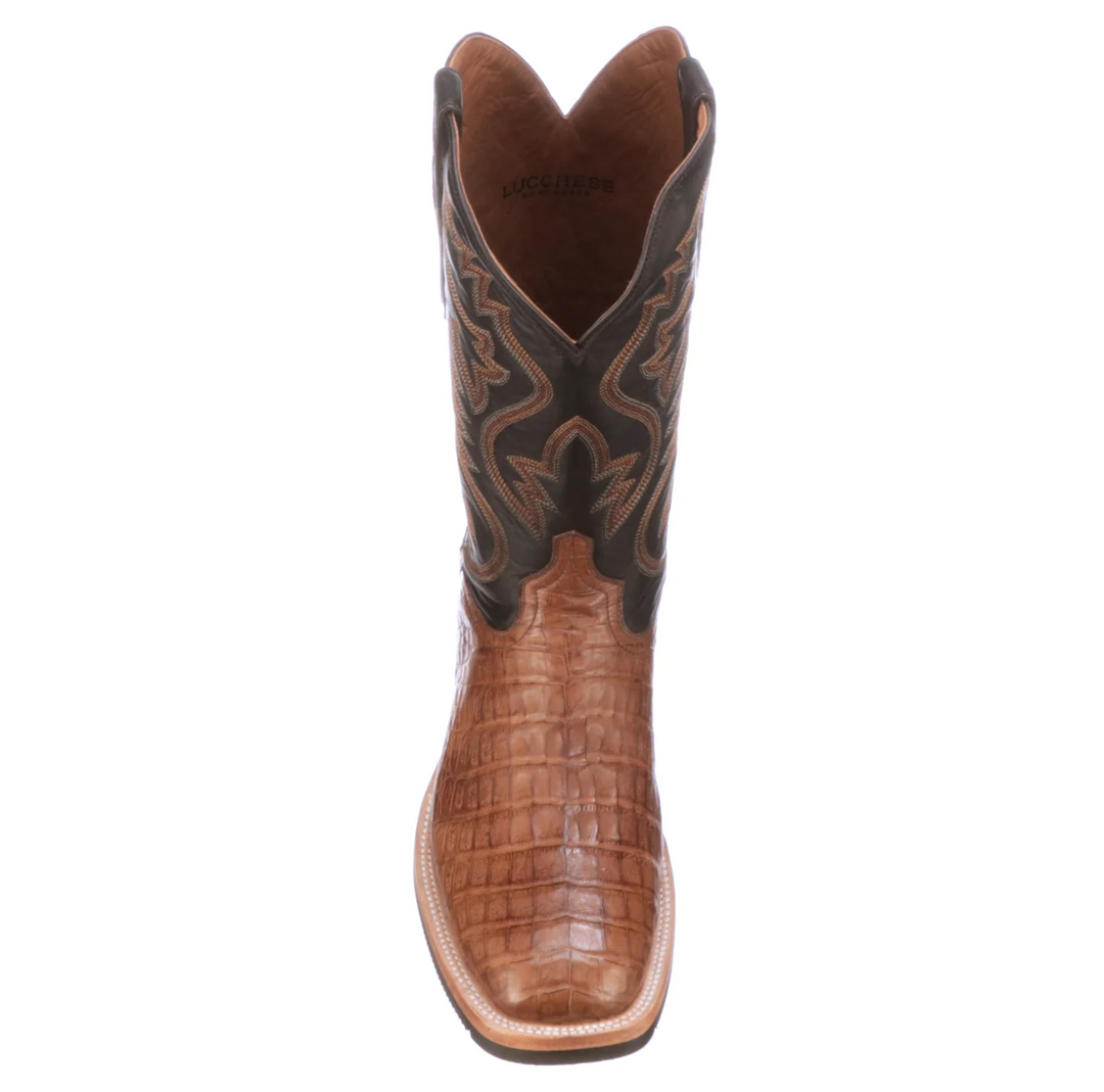 Lucchese Rowdy Saddle Brown Caiman Men's Boot M4554