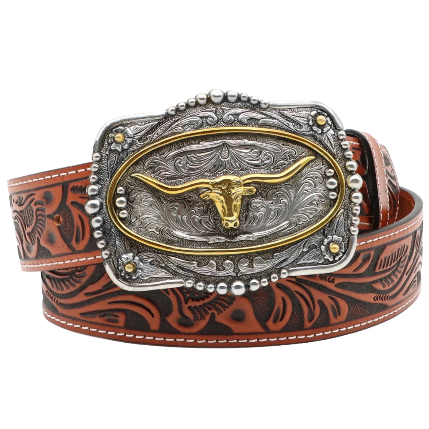 AndWest Longhorn Tooled Belt BLT242-20