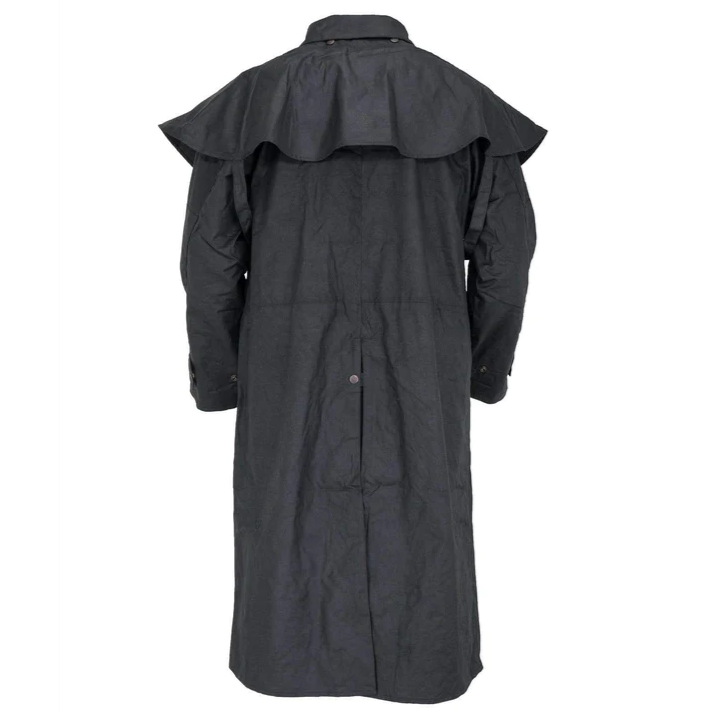 Long black duster coat on sale