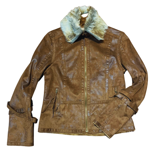Scully Brown Fur Trim Women's Jacket 8061