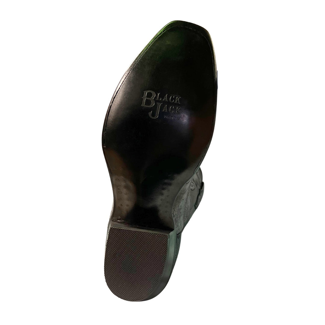 Black Jack Ostrich Leg Matte Black Men's Boot BKM2708- V4
