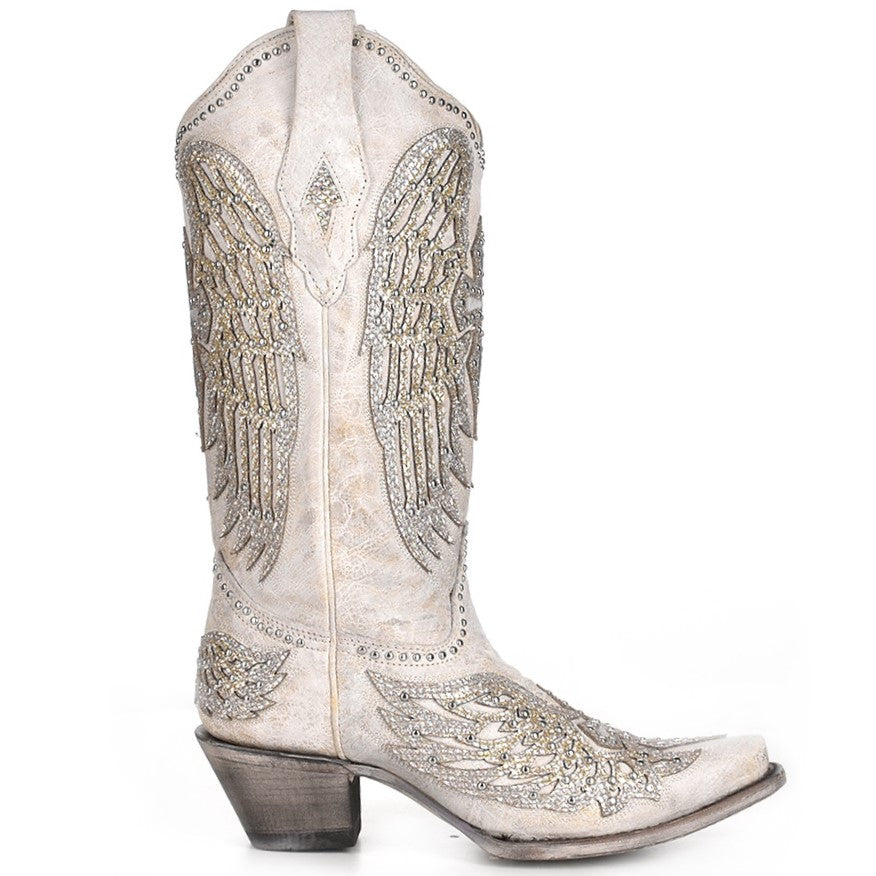 Corral Angela White Cross and Wings Women's Boot A3571