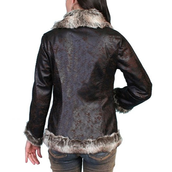 Scully Faux Fur Dark Brown Women's Jacket 8013