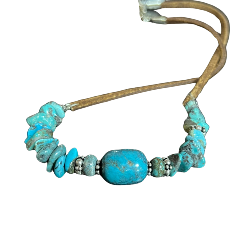 Paige Wallace Turquoise Suede Choker 334A