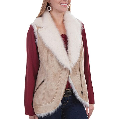 Scully Faux Fur Beige Women's Vest 8000