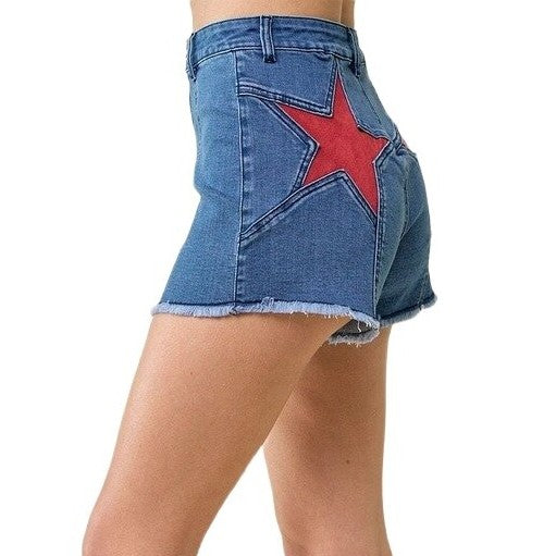 Saints & Hearts Red Star Detail Women’s Shorts SIP6229C