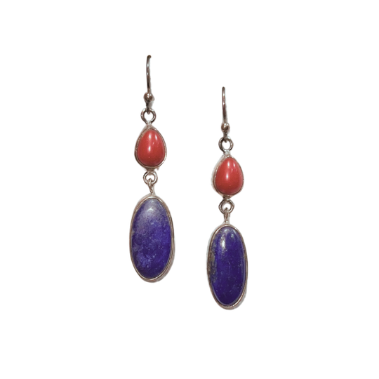 Paige Wallace Lapis-Coral Earrings 49