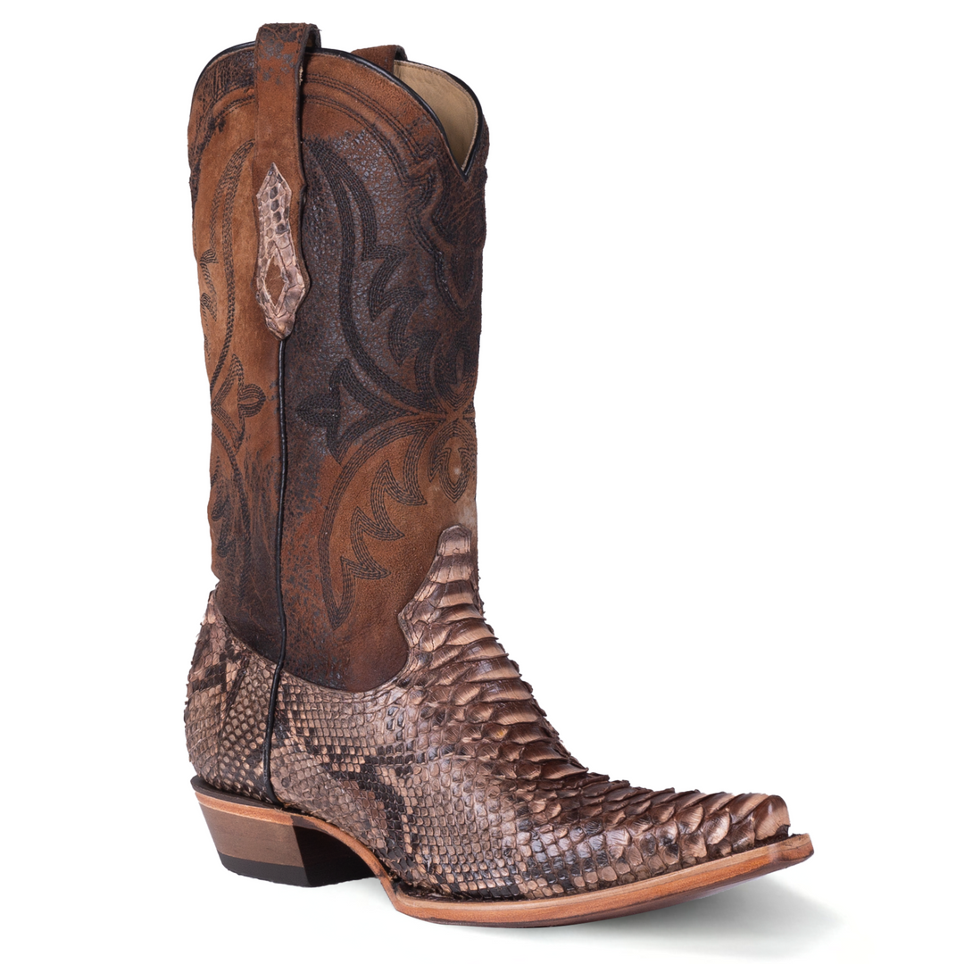 Corral Men's Brown Python Snakeskin Lamb Snip Toe Boots A4452, Size: 9 Corral Men's Brown Python Snakeskin Lamb Snip Toe Boots A4452, Size: 9