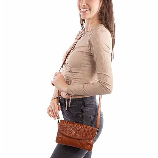 Scully Woven Leather Crossbody B374